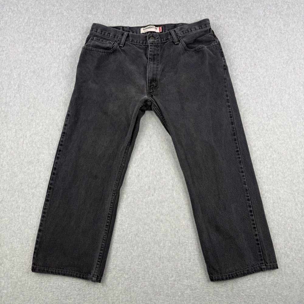 Vintage Levis Jeans Mens Fits 38x25 Black 505 Straight Fit Denim Faded Y2K